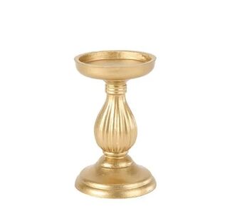 Beauty Home Κηροπήγιο μπαρόκ ματ χρυσό Ø10.5 x 17 cm       |  Χριστουγεννιάτικα Διακοσμητικά στο espiti