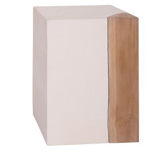 ΒΟΗΘΗΤΙΚΟ ΤΡΑΠΕΖΙ LEIA HM18163.02 FIBER CEMENT ΛΕΥΚΟ-ΞΥΛΟ TEAK 32.5x32.5x46Υεκ. |  Τραπέζια στο espiti