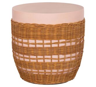 ΒΟΗΘΗΤΙΚΟ ΤΡΑΠΕΖΙ VILHENA HM18166 FIBER CEMENT ΡΟΖ-RATTAN ΦΥΣΙΚΟ Φ44.5x45Υεκ. |  Τραπέζια στο espiti