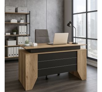 Γραφείο εργασίας Remida Megapap χρώμα sepet oak - ανθρακί 140x60x76,9εκ. |  Γραφεία στο espiti