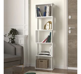 Βιβλιοθήκη Alvina Megapap χρώμα λευκό 45x19,6x158,8εκ. |  Βιβλιοθήκες στο espiti