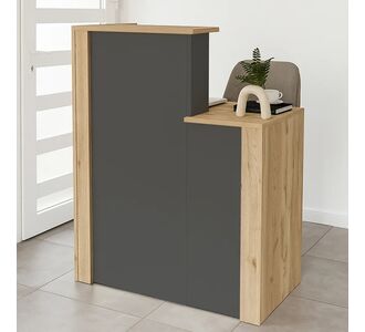 Γραφείο υποδοχής - reception Enter Megapap χρώμα sepet oak - ανθρακί 86,9x40x110,3εκ. |  Reception γραφείου στο espiti