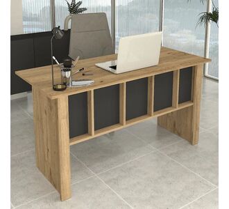 Γραφείο εργασίας Nika Megapap χρώμα sepet oak - ανθρακί 140x60x75εκ. |  Γραφεία στο espiti