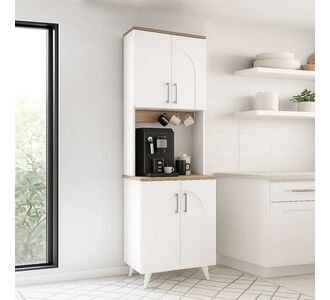 Έπιπλο κουζίνας Kalira 2 Megapap χρώμα λευκό - rota oak 60x40x196εκ. |  Ντουλάπια στο espiti