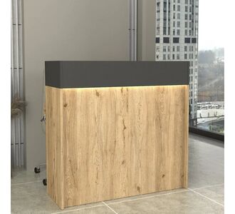 Γραφείο υποδοχής - reception Wilko Megapap με LED χρώμα sepet oak - ανθρακί 113,6x42x110εκ. |  Reception γραφείου στο espiti