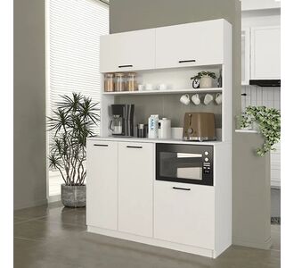 Έπιπλο κουζίνας Tuco 3 Megapap χρώμα λευκό 123,8x40x180εκ. |  Ντουλάπια στο espiti