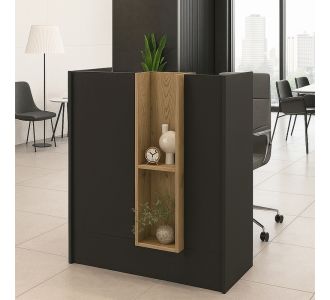 Γραφείο υποδοχής - reception Bonveno Megapap χρώμα ανθρακί - sepet oak 90x43,2x110εκ. |  Reception γραφείου στο espiti