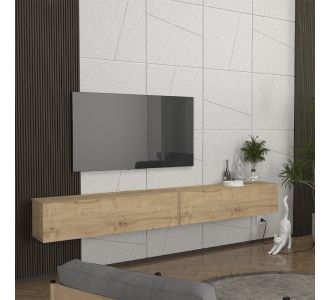 Έπιπλο τηλεόρασης επιτοίχιο Espanse Megapap χρώμα sapphire oak 241,8x31,7x30εκ. |  Έπιπλα τηλεόρασης στο espiti