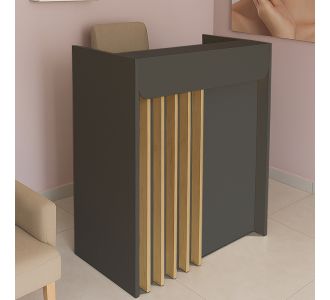 Γραφείο υποδοχής - reception Karibu Megapap με LED χρώμα ανθρακί - sepet oak 90x40x100εκ. |  Reception γραφείου στο espiti