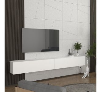 Έπιπλο τηλεόρασης επιτοίχιο Espanse Megapap χρώμα λευκό 241,8x31,7x30εκ. |  Έπιπλα τηλεόρασης στο espiti