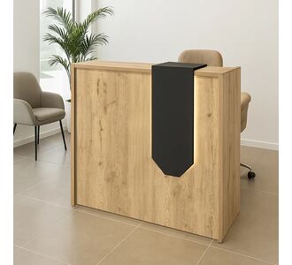 Γραφείο υποδοχής - reception Navita Megapap με LED χρώμα sepet oak - ανθρακί 113,6x42x111,8εκ. |  Reception γραφείου στο espiti