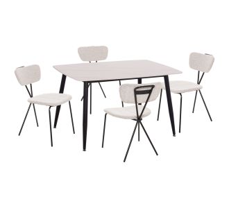 ΣΕΤ ΤΡΑΠΕΖΑΡΙΑΣ 5ΤΜΧ RAVEN HM21067.01 ΚΕΡΑΜΙΚΟ TOP ΛΕΥΚΟ ΜΑΡΜΑΡΟ--ΜΕΤΑΛΛΟ |  Σετ τραπεζαρίες στο espiti