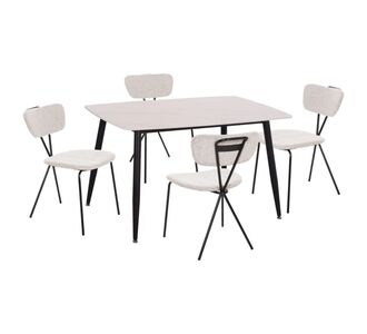 ΣΕΤ ΤΡΑΠΕΖΑΡΙΑΣ 5ΤΜΧ RAVEN HM21067.01 ΚΕΡΑΜΙΚΟ TOP ΛΕΥΚΟ ΜΑΡΜΑΡΟ--ΜΕΤΑΛΛΟ |  Σετ τραπεζαρίες στο espiti