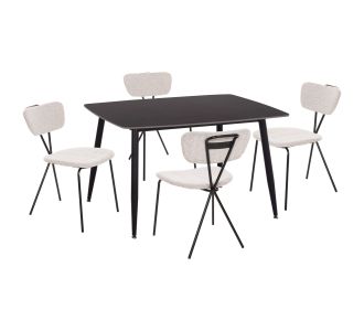 ΣΕΤ ΤΡΑΠΕΖΑΡΙΑΣ 5ΤΜΧ RAVEN HM21067.02 ΚΕΡΑΜΙΚΟ TOP ΜΑΥΡΟ ΜΑΡΜΑΡΟ--ΜΕΤΑΛΛΟ |  Σετ τραπεζαρίες στο espiti