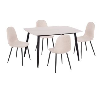 ΣΕΤ ΤΡΑΠΕΖΑΡΙΑΣ 5ΤΜΧ RAVEN HM21068.01 ΚΕΡΑΜΙΚΟ TOP ΛΕΥΚΟ ΜΑΡΜΑΡΟ--ΜΠΕΖ ΥΦΑΣΜΑ |  Σετ τραπεζαρίες στο espiti