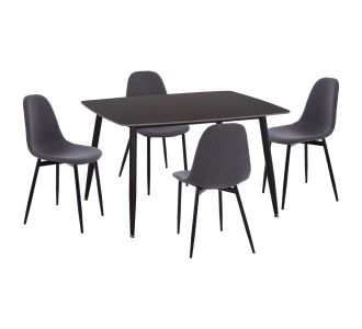 ΣΕΤ ΤΡΑΠΕΖΑΡΙΑΣ 5ΤΜΧ RAVEN HM21068.02 ΚΕΡΑΜΙΚΟ TOP ΜΑΥΡΟ ΜΑΡΜΑΡΟ--ΓΚΡΙ ΥΦΑΣΜΑ |  Σετ τραπεζαρίες στο espiti