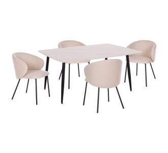ΣΕΤ ΤΡΑΠΕΖΑΡΙΑΣ 5ΤΜΧ RAVEN HM21069.01 ΚΕΡΑΜΙΚΟ TOP ΛΕΥΚΟ ΜΑΡΜΑΡΟ & 4 ΚΑΡΕΚΛΕΣ |  Σετ τραπεζαρίες στο espiti