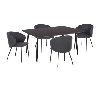 ΣΕΤ ΤΡΑΠΕΖΑΡΙΑΣ 5ΤΜΧ RAVEN HM21069.02 ΚΕΡΑΜΙΚΟ TOP ΜΑΥΡΟ ΜΑΡΜΑΡΟ & 4 ΚΑΡΕΚΛΕΣ |  Σετ τραπεζαρίες στο espiti