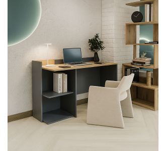 Γραφείο Iris Γραφίτη-Χρυσό Δρυς 112x55x85cm AlphaB2B |  Γραφεία στο espiti