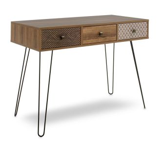 Κονσόλα Boho pakoworld καρυδί με μεταλλικά πόδια 100x50,5x74,5εκ |  Συρταριέρες -Κονσόλες στο espiti