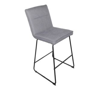 Σκαμπό μπαρ Essential pakoworld ύφασμα γκρι-πόδι μάυρο μεταλλικό 53x64.5x107εκ |  Σκαμπώ μπαρ στο espiti