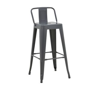 Σκαμπό μπαρ μεσαίου ύψους με πλάτη Utopia pakoworld μέταλλο σε ανθρακί απόχρωση 42x42x86εκ |  Σκαμπώ μπαρ στο espiti
