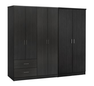 ΝΤΟΥΛΑΠΑ 6ΦΥΛΛΗ BLAKELY HM21235.01 ΜΕΛΑΜΙΝΗ ΧΡΩΜΑ ZEBRANO 201x43x181Υεκ |  Ντουλάπες ρούχων στο espiti