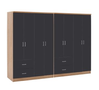ΝΤΟΥΛΑΠΑ 8ΦΥΛΛΗ BRIANA HM21237.01 ΜΕΛΑΜΙΝΗ SONAMA & ΣΚΟΥΡΟ ΓΚΡΙ 241x42,5Χ180,5Υεκ. |  Ντουλάπες ρούχων στο espiti