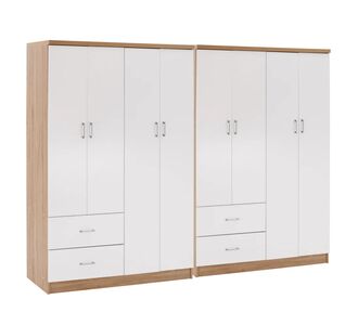 ΝΤΟΥΛΑΠΑ 8ΦΥΛΛΗ BRIANA HM21237.02 ΜΕΛΑΜΙΝΗ SONAMA & ΛΕΥΚΟ 241x42,5Χ180,5Υεκ. |  Ντουλάπες ρούχων στο espiti