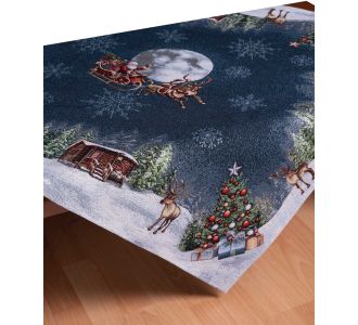 καρέ (100cm x 100cm) BLUE MOON 5206978017834 SilkFashion |  Χριστουγεννιάτικα Τραπεζομάντηλα  στο espiti