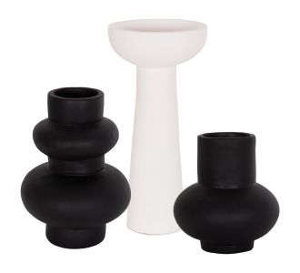 ΣΕΤ 3 ΕΠΙΤΡΑΠΕΖΙΑ ΔΙΑΚΟΣΜΗΤΙΚΑ ΒΑΖΑ LEKKAN ΗΜ21142.01 ΤΕΡΑΚΟΤΑ ΣΕ ΛΕΥΚΟ & ΜΑΥΡΟ |  Επιπλα στο espiti