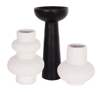 ΣΕΤ 3 ΕΠΙΤΡΑΠΕΖΙΑ ΔΙΑΚΟΣΜΗΤΙΚΑ ΒΑΖΑ LEKKAN ΗΜ21142.02 ΤΕΡΑΚΟΤΑ ΣΕ ΛΕΥΚΟ & ΜΑΥΡΟ |  Επιπλα στο espiti