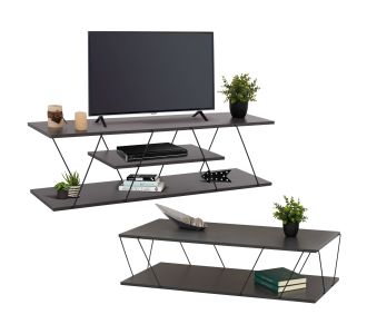 ΣΥΝΘΕΣΗ ΣΑΛΟΝΙΟΥ 2ΤΜΧ TARS HM11771.20 ΜΕΛΑΜΙΝΗ-ΜΕΤΑΛΛΟ ΓΚΡΙ-ΜΑΥΡΟ |  Συνθέσεις σαλονιού στο espiti