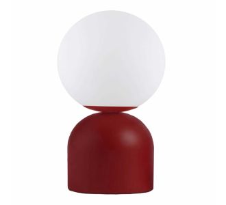 Φωτιστικό επιτραπέζιο Albus Megapap E14 μεταλλικό - γυάλινο χρώμα μπορντώ - λευκό Ø13x28εκ. |  Επιτραπέζια στο espiti