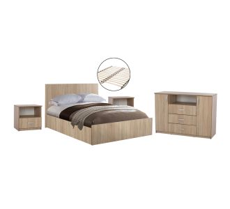 ΣΕΤ ΚΡΕΒΑΤΟΚΑΜΑΡΑΣ 5ΤΜΧ ADLER HM11758 ΜΕΛΑΜΙΝΗ SONAMA OAK-ΓΙΑ ΣΤΡΩΜΑ 160x200εκ |  Σετ Κρεβατοκάμαρας στο espiti