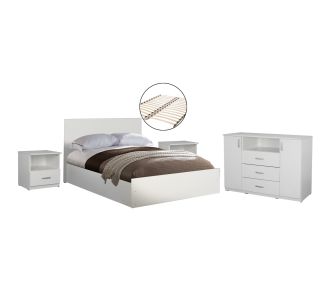 ΣΕΤ ΚΡΕΒΑΤΟΚΑΜΑΡΑΣ 5ΤΜΧ ADLER HM11758.03 ΜΕΛΑΜΙΝΗ ΛΕΥΚΗ-ΓΙΑ ΣΤΡΩΜΑ 160x200εκ |  Σετ Κρεβατοκάμαρας στο espiti