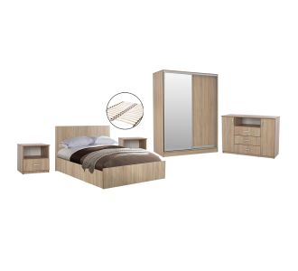 ΣΕΤ ΚΡΕΒΑΤΟΚΑΜΑΡΑΣ 6ΤΜΧ ADLER HM11759 ΜΕΛΑΜΙΝΗ SONAMA OAK-ΓΙΑ ΣΤΡΩΜΑ 160x200εκ |  Σετ Κρεβατοκάμαρας στο espiti