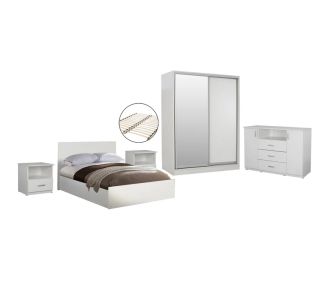ΣΕΤ ΚΡΕΒΑΤΟΚΑΜΑΡΑΣ 6ΤΜΧ ADLER HM11759.03 ΜΕΛΑΜΙΝΗ ΛΕΥΚΗ-ΓΙΑ ΣΤΡΩΜΑ 160x200εκ |  Σετ Κρεβατοκάμαρας στο espiti