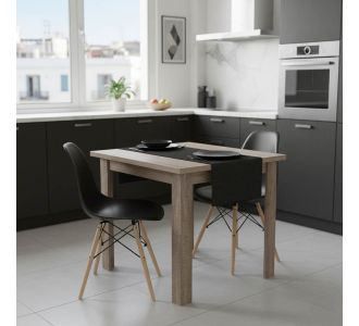 Τραπεζαρία Manka I-Julita pakoworld σετ 3τεμ σε sonoma truffle-μαύρη απόχρωση 80x80x77εκ |  Σετ τραπεζαρίες στο espiti