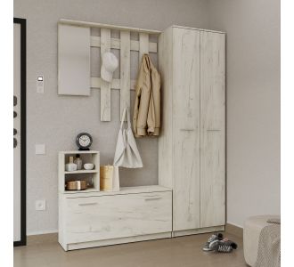 Σετ Εισόδου Reno-B Λευκό 160x32x200cm AlphaB2B |  Βιτρίνες - Έπιπλα εισόδου στο espiti