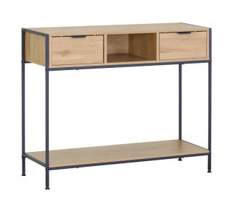 Κονσόλα Regando pakoworld σε oak απόχρωση με μαύρο μέταλλο 100x35x80εκ |  Συρταριέρες -Κονσόλες στο espiti