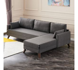 Γωνιακός καναπές Bella Megapap δεξιά γωνία υφασμάτινος χρώμα ανθρακί 275x165x85εκ. |  Καναπέδες γωνιακοί στο espiti