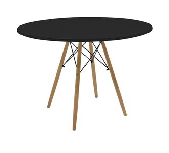 Τραπέζι Julita pakoworld MDF μαύρο και ξύλο οξιάς σε φυσική απόχρωση Φ120x73εκ |  Τραπέζια στο espiti
