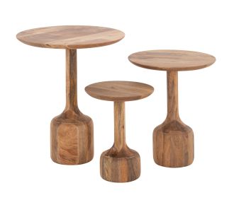 ΣΕΤ 3 ΣΤΡΟΓΓΥΛΑ ΤΡΑΠΕΖΑΚΙΑ ΣΑΛΟΝΙΟΥ GOBLET HM18348 ΞΥΛΟ ΑΚΑΚΙΑΣ Φ50x60Υεκ |  Τραπέζια στο espiti