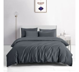 Beauty Home Σετ σεντόνια υπέρδιπλα με λάστιχο Bamboo 300tc Art 12350 Midnight Charm 170x200+35 Ανθρακί       |  Σεντόνια Υπέρδιπλα / King Size στο espiti