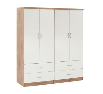 ΝΤΟΥΛΑΠΑ 4ΦΥΛΛΗ REINA ME 4 ΣΥΡΤΑΡΙΑ HM21257 ΜΕΛΑΜΙΝΗ ΛΕΥΚΟ-ΣΟΝΑΜΑ 160x42,5x180,5Υεκ |  Ντουλάπες ρούχων στο espiti