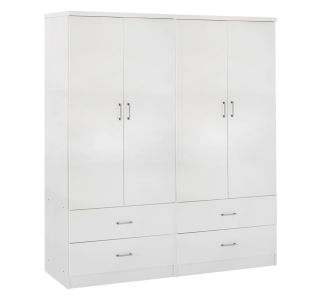 ΝΤΟΥΛΑΠΑ 4ΦΥΛΛΗ REINA ME 4 ΣΥΡΤΑΡΙΑ HM21258 ΜΕΛΑΜΙΝΗ ΣΕ ΛΕΥΚΟ 160x42,5x180,5Υεκ |  Ντουλάπες ρούχων στο espiti