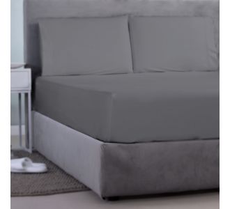 ΣΕΝΤΟΝΙ ΜΕ ΛΑΣΤΙΧΟ   SΑΤΙΝ ΡLΑΙΝ 1 ΤΕΜ ΓΚΡΙ/ΑΝΘΡΑΚΙ (122 ULΤΙΜΑΤΕ GRΕΥ ) 100Χ200+35CΜ 100% CΟΤΤΟΝ SΑ ASLANIS HOME |  Μονόχρωμα Μονά στο espiti