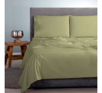 ΣΕΤ ΣΕΝΤΟΝΙΑ SΑΤΙΝ ΡLΑΙΝ 4ΤΕΜ ΛΑΔΙ (268 ΟLΙVΕ GRΕΕΝ ) 260Χ265CΜ 100% CΟΤΤΟΝ SΑΤΙΝ ASLANIS HOME |  Μονόχρωμα Υπέρδιπλα στο espiti