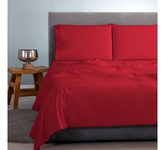 ΣΕΤ ΣΕΝΤΟΝΙΑ   SΑΤΙΝ ΡLΑΙΝ ΣΕΤ 3ΤΕΜ ΚΟΚΚΙΝΟ (118 CΗΙLLΙ RΕD ) 170Χ270CΜ 100% CΟΤΤΟΝ SΑΤΙΝ 2 ASLANIS HOME |  Μονόχρωμα Μονά στο espiti